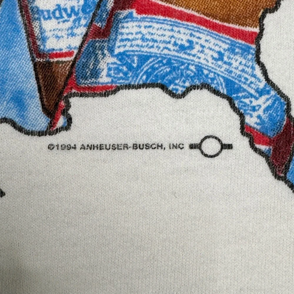 Vintage Holoubek Budweiser T Shirt Mens Large White 1994 Eagle Single Stitch USA
